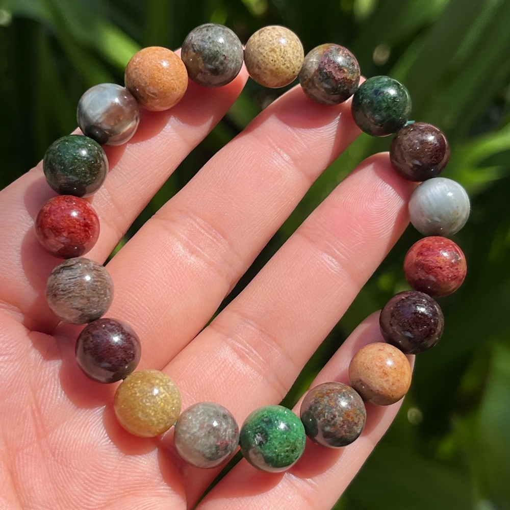 10mm stretchable rainbow garden Quartz bracelet‎